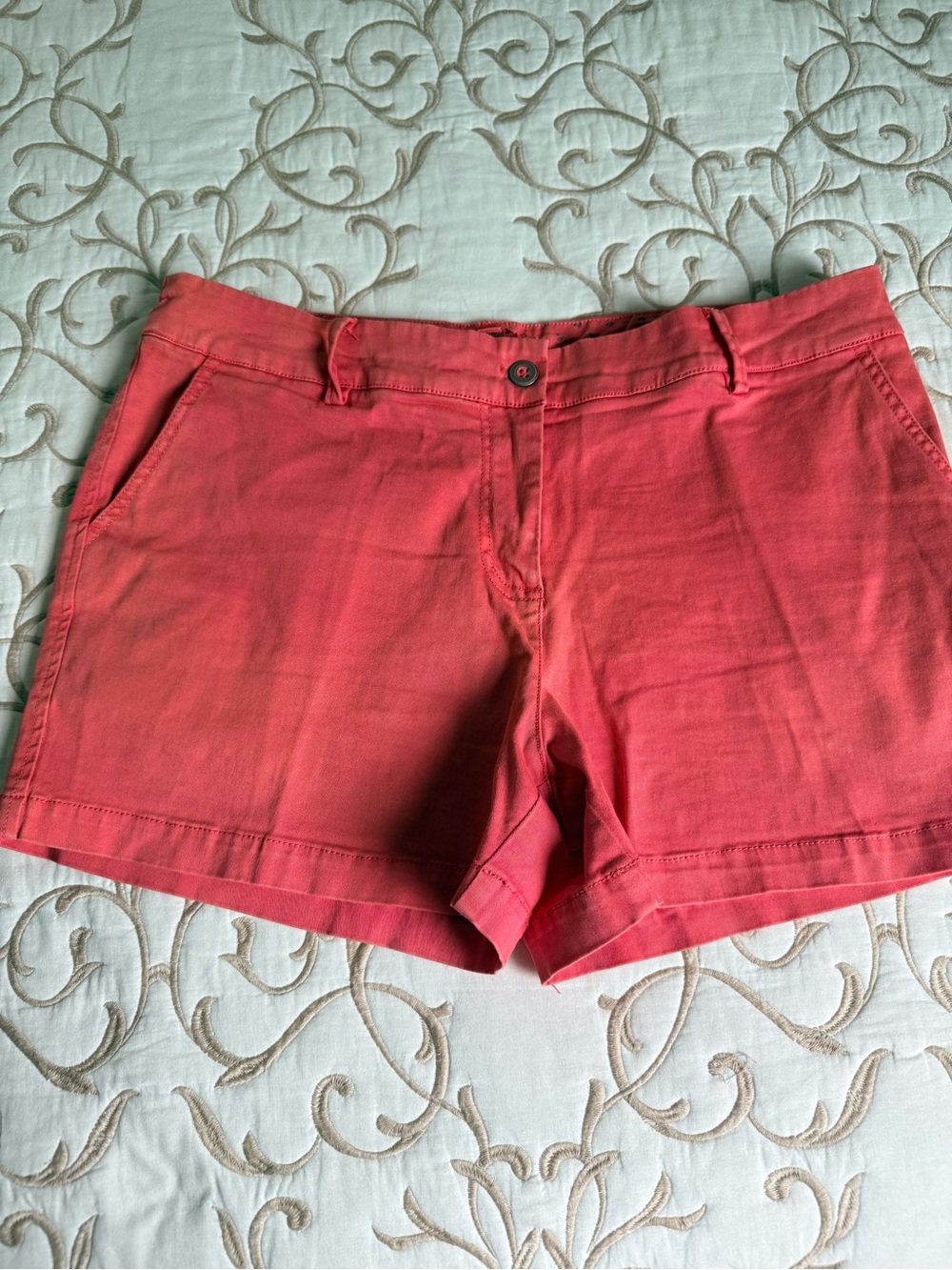 Artisan Ny Coral Pink Casual Cotton Shorts